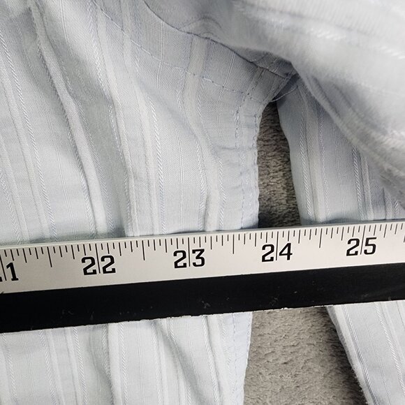 Mens Light Blue BKE Slim Fit Stretch Striped Shirt Button Down Long Sleeve XL - Picture 6 of 8